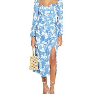 Floral Blue Midi Dress